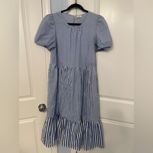 J. Crew Striped Blue and White Dress